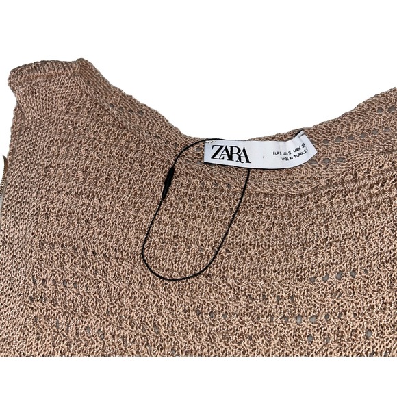 Zara Crochet Knit Sleeveless Maxi Dress‎ Womens Size Small - Picture 4 of 9